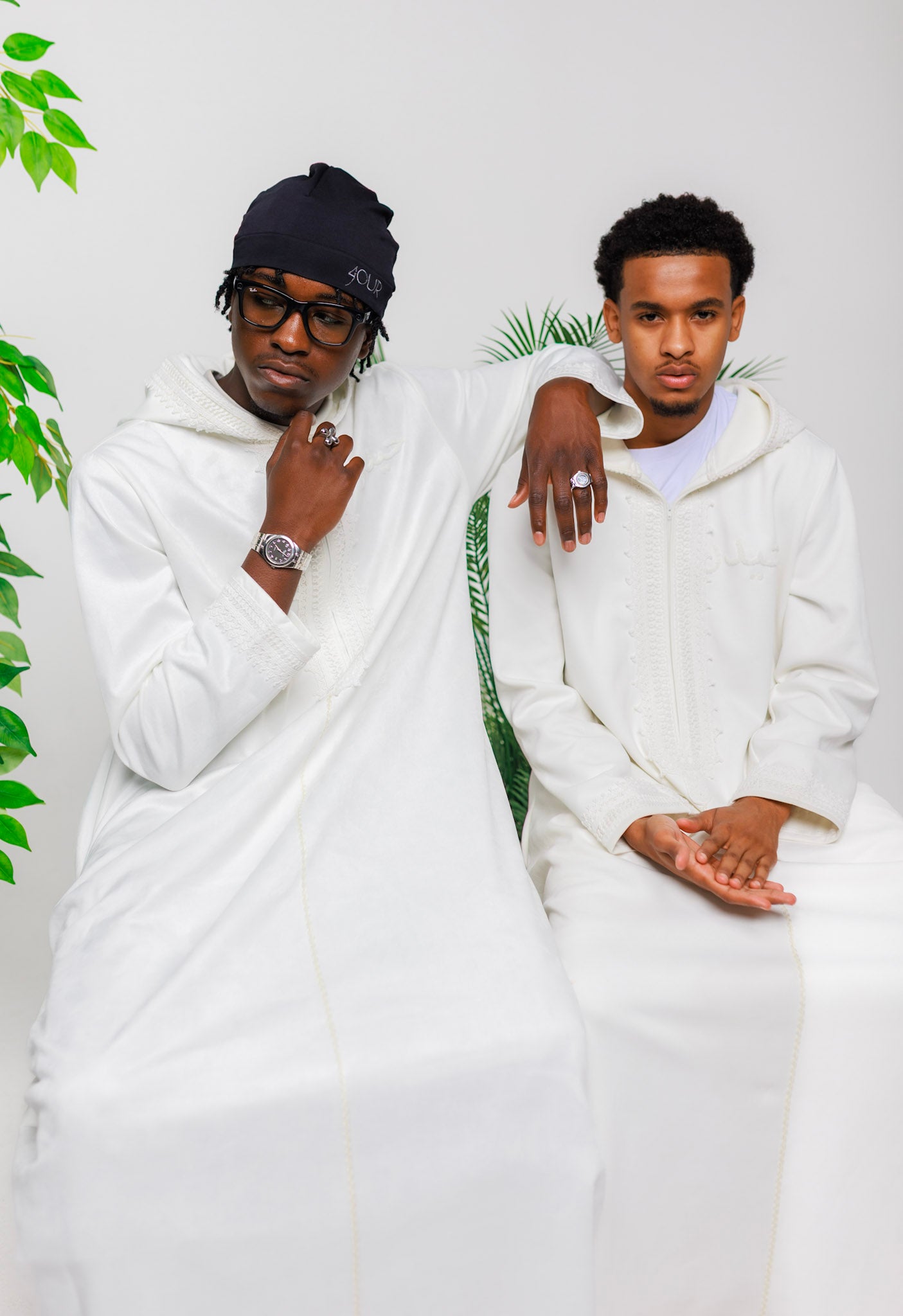 White "Suede" Hooded Thobe