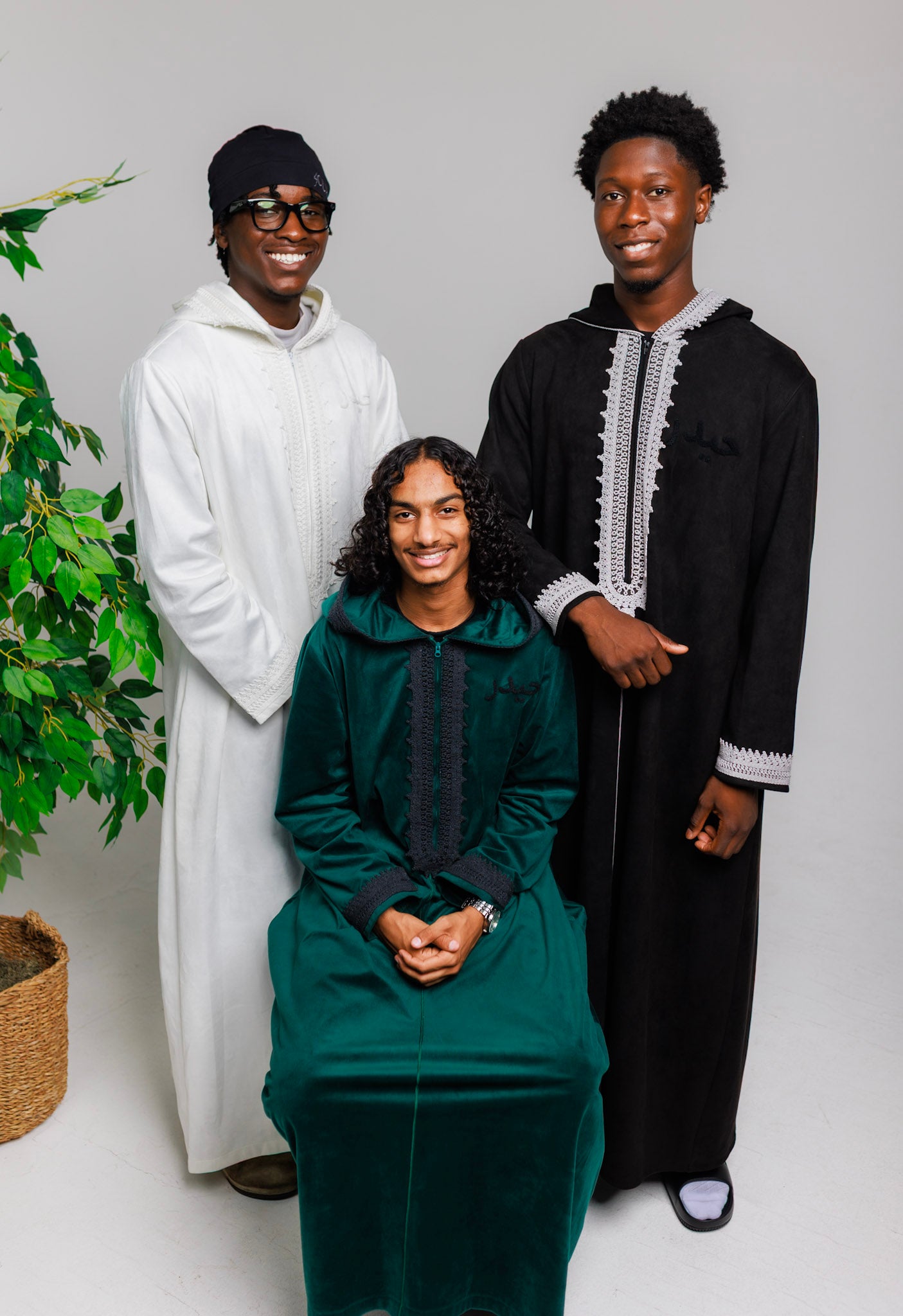 Black "Suede" Hooded Thobe