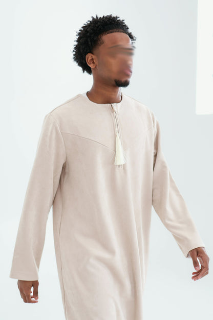 Beige Eid “Suede” Thobe