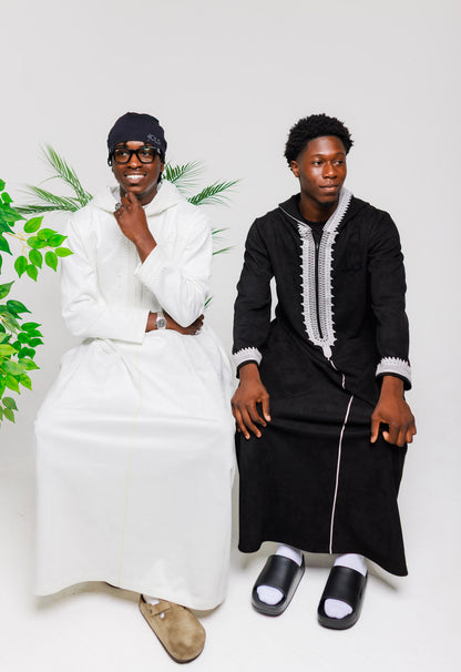 Black "Suede" Hooded Thobe