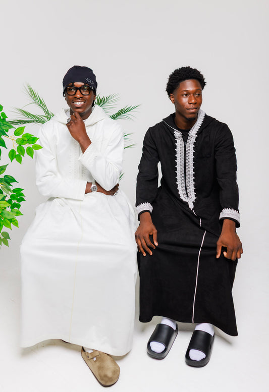 Black "Suede" Hooded Thobe