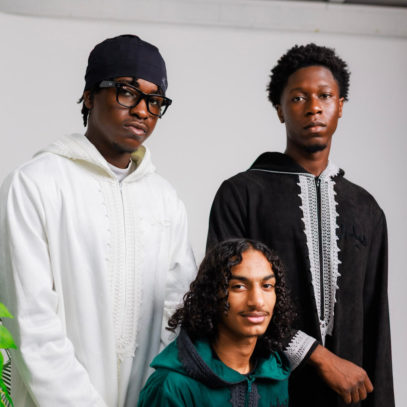 Green "Suede" Hooded Thobe